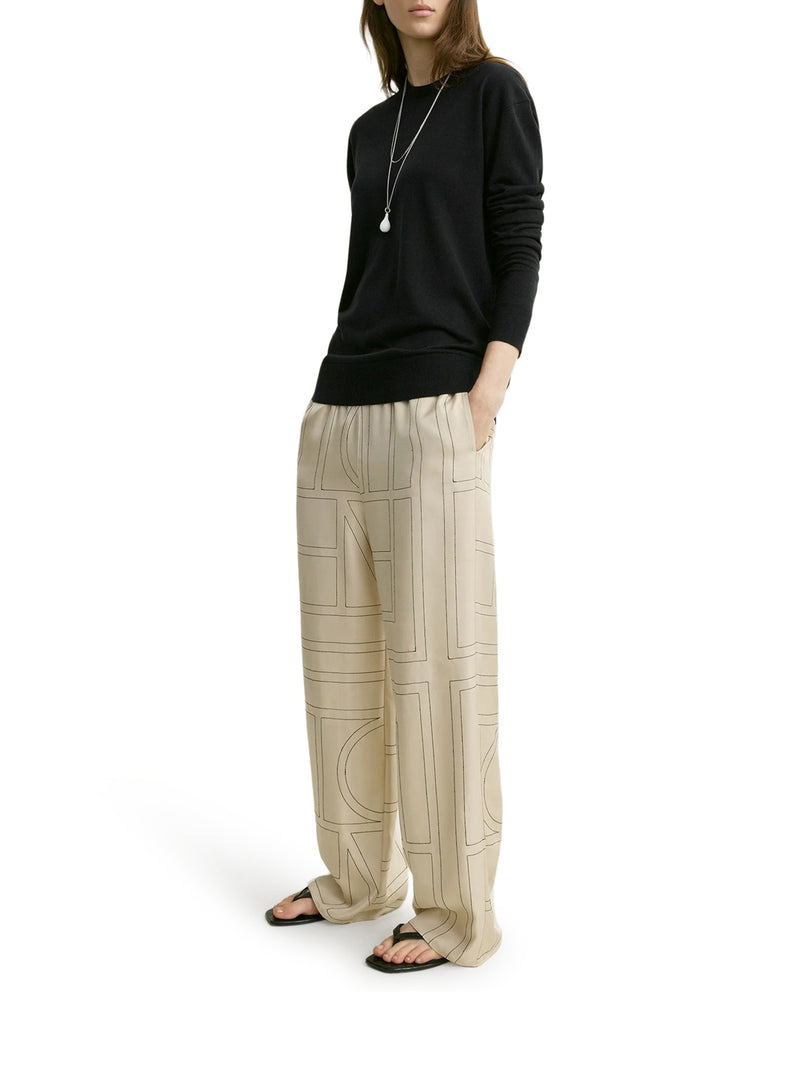 MONOGRAM SILK TROUSERS
