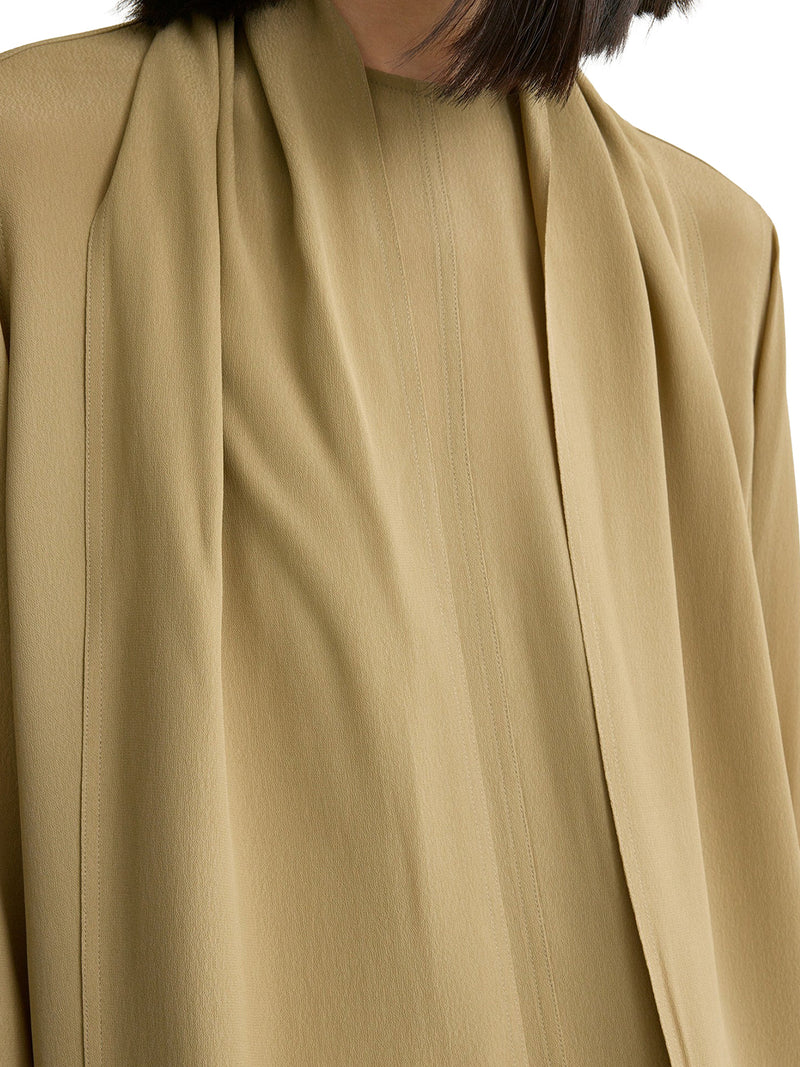 BLOUSE WITH DRAPED SCARF