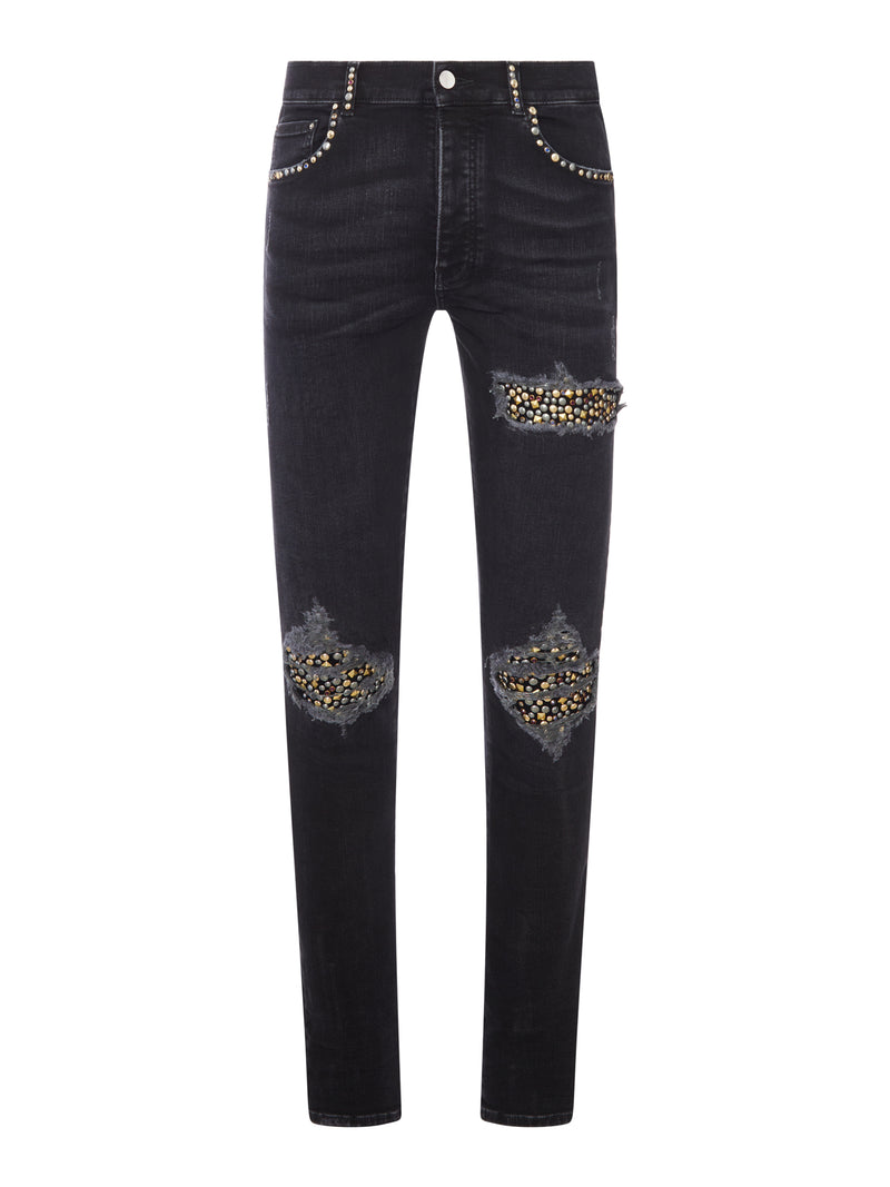 SKINNY JEANS WITH STUDS AND DESTROY DETAILS