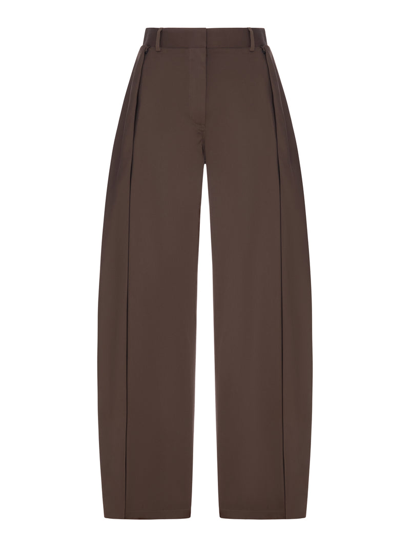 LIGHTWEIGHT COTTON AND SILK GABARDINE TROUSERS