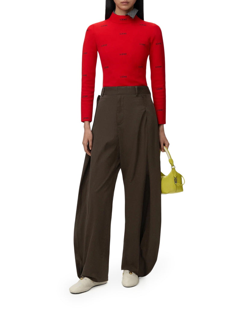 LIGHTWEIGHT COTTON AND SILK GABARDINE TROUSERS