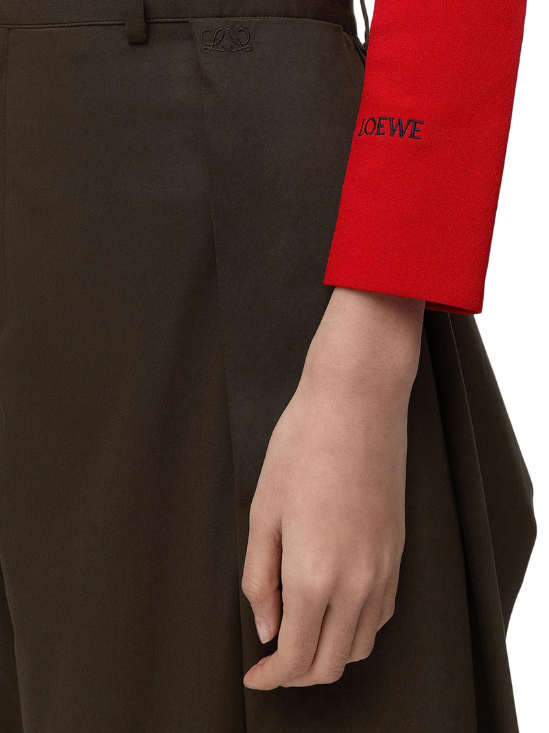 LIGHTWEIGHT COTTON AND SILK GABARDINE TROUSERS