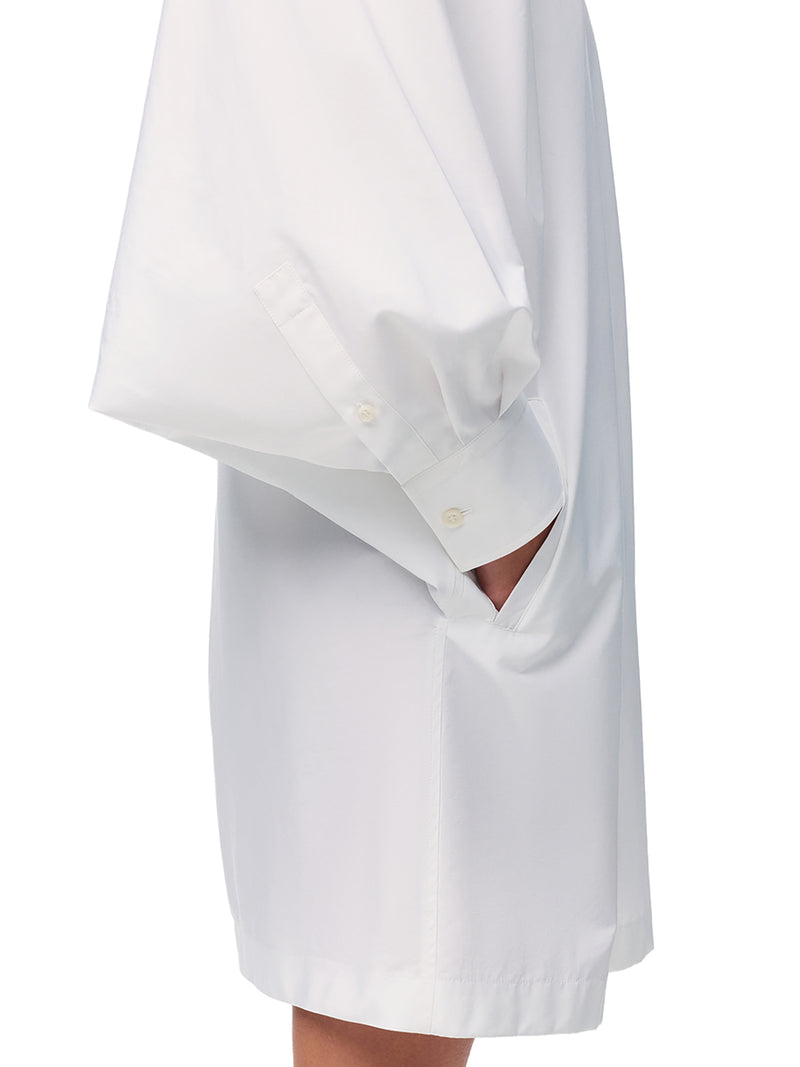 LIGHTWEIGHT COTTON POPLIN DRESS WITH BAT SLEEVES