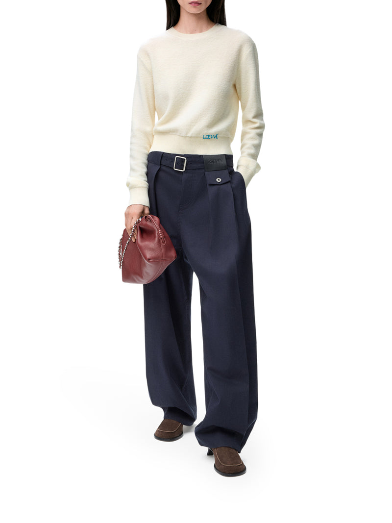 WOOL SWEATER WITH HAND-EMBROIDERED LOEWE DETAIL APPLIED TO THE HEM