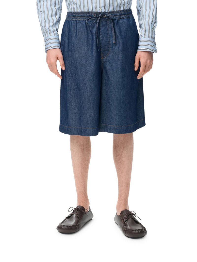 LIGHTWEIGHT COTTON CHAMBRAY SHORTS