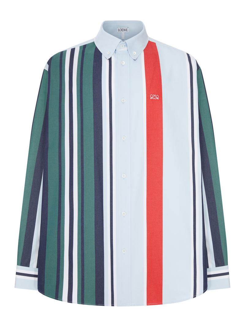 MID-WEIGHT STRIPED COTTON TWILL SHIRT