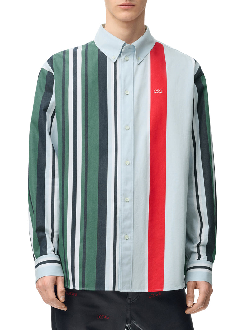 MID-WEIGHT STRIPED COTTON TWILL SHIRT