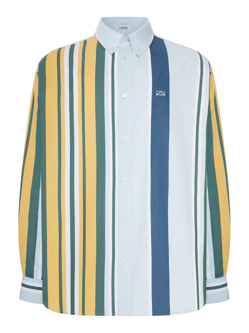 MID-WEIGHT STRIPED COTTON TWILL SHIRT