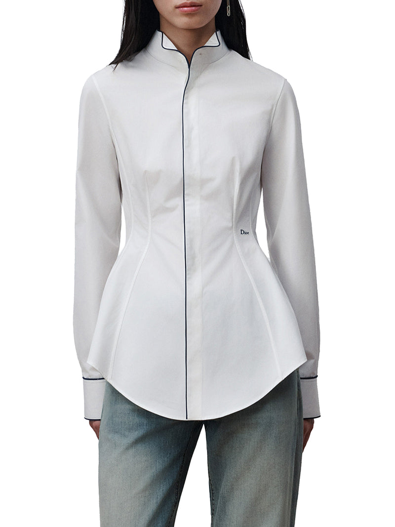 FITTED COTTON POPLIN BLOUSE