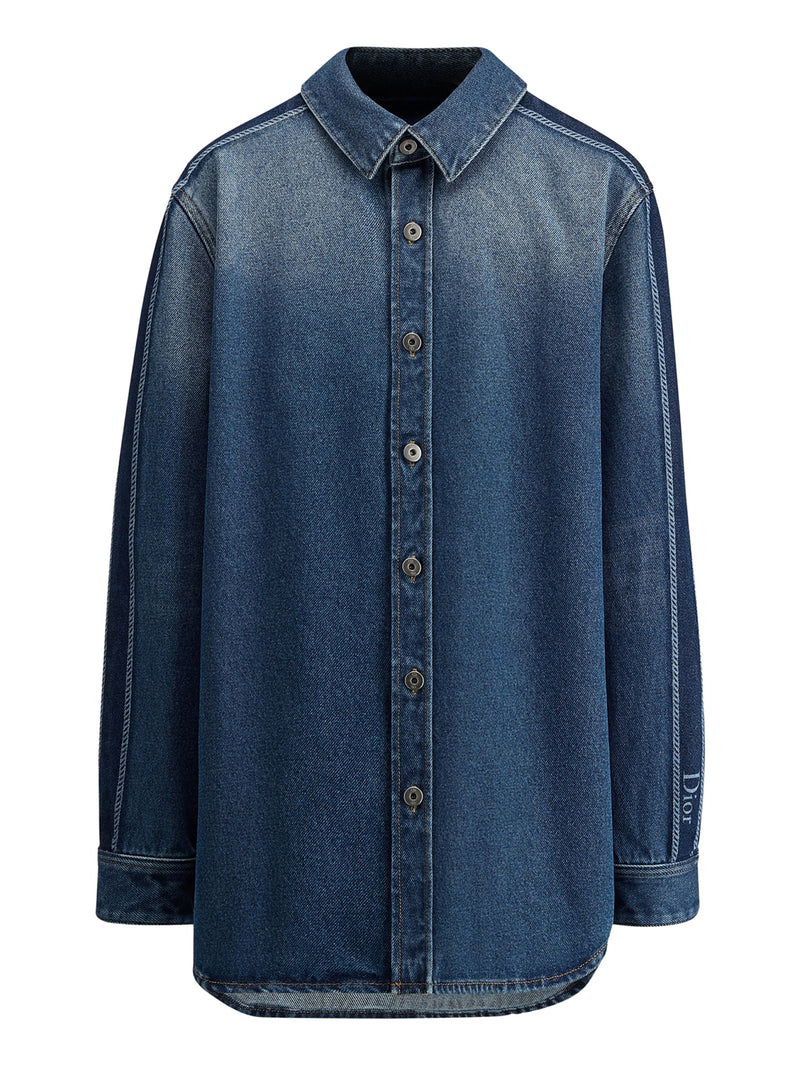FADED BLUE COTTON DENIM SHIRT