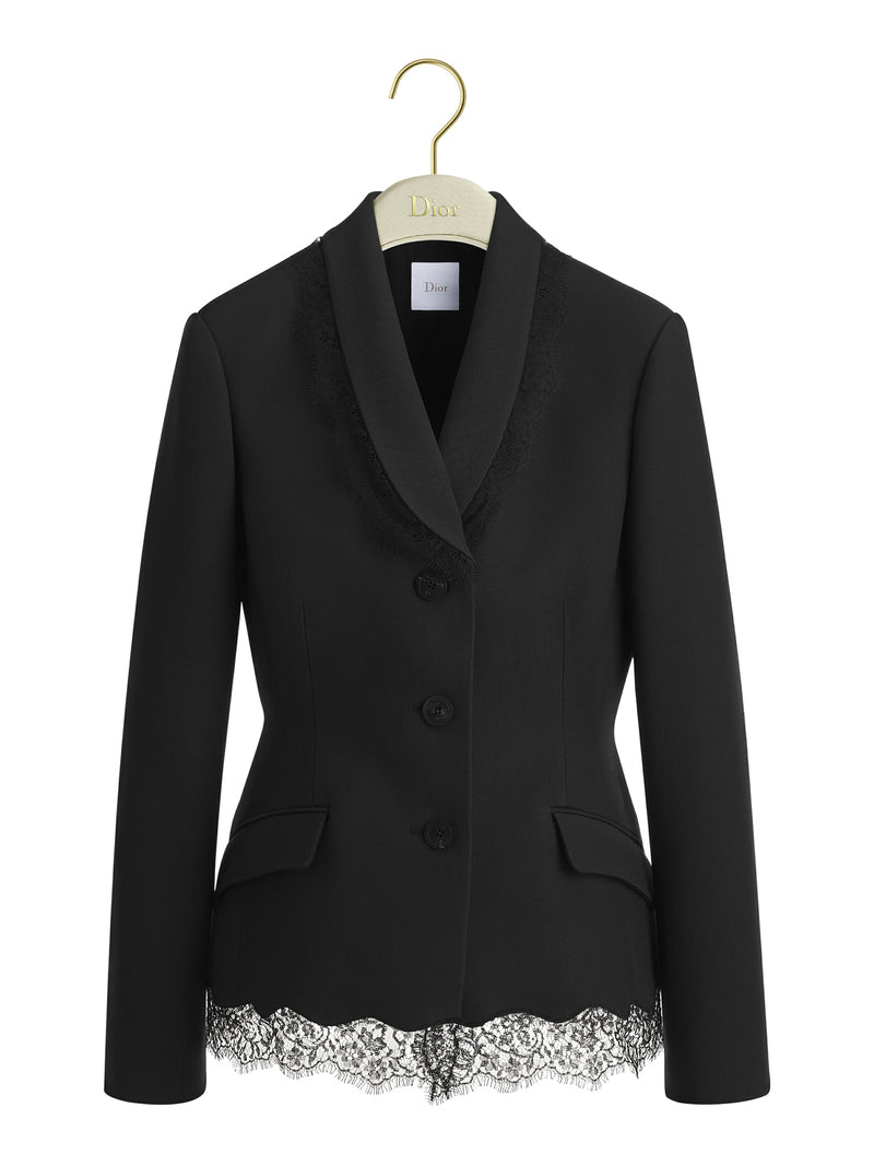 BAR JACKET IN WOOL, SILK AND LACE