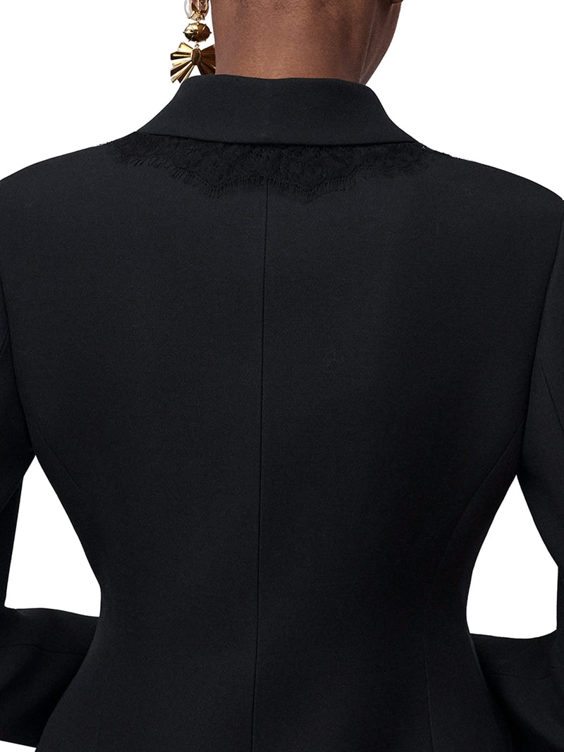 BAR JACKET IN WOOL, SILK AND LACE