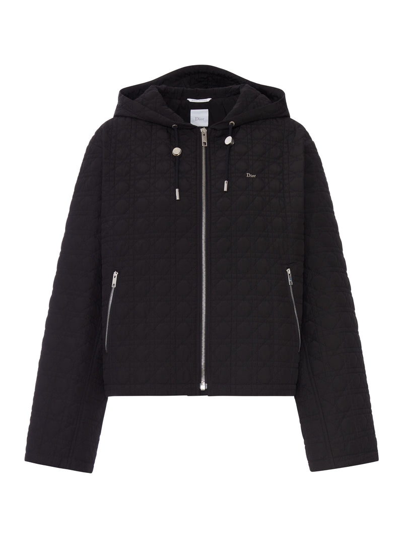 MACROCANNAGE JACKET WITH ZIP AND HOOD