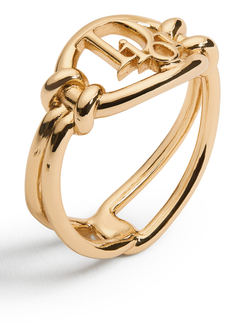DIOR OBLIQUE RING IN METAL WITH GOLD FINISH