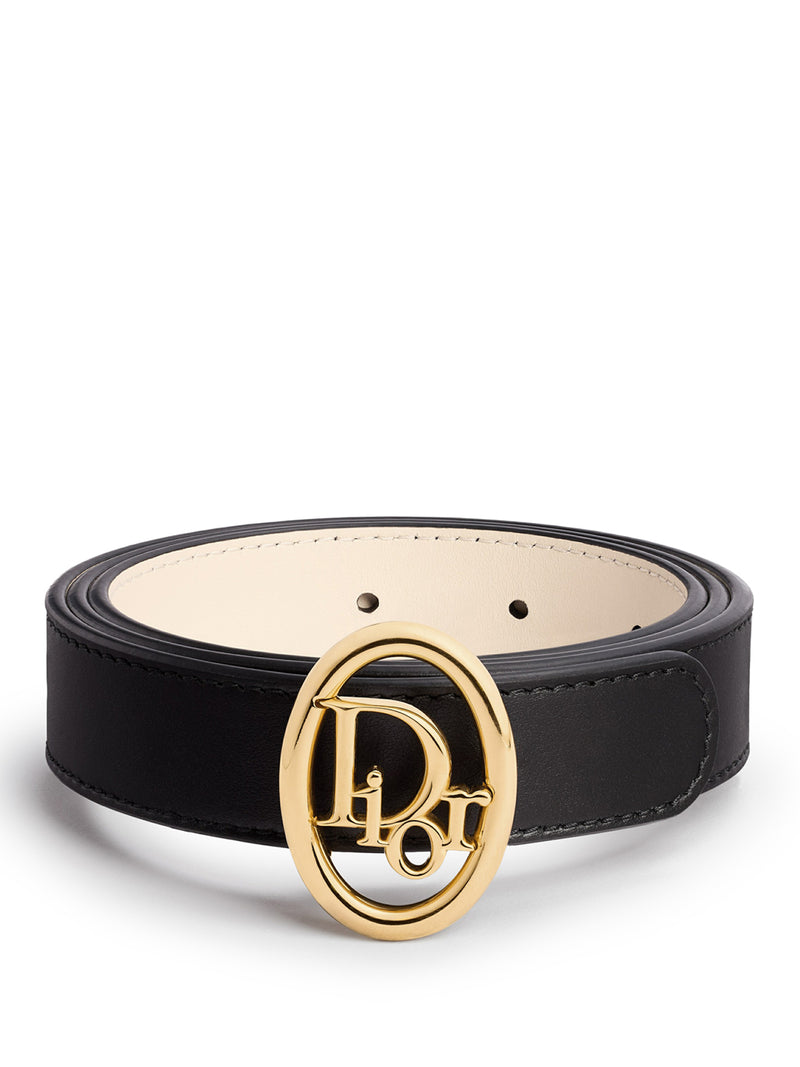 DIOR OBLIQUE REVERSIBLE BELT IN SMOOTH CALFSKIN 25MM