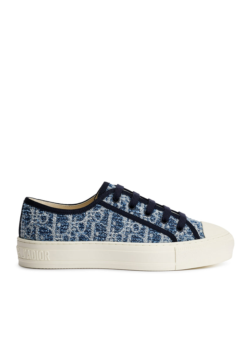 DIOR OBLIQUE BLUE WALK`N DIORIVIERA SNEAKER IN SPONGY DENIM