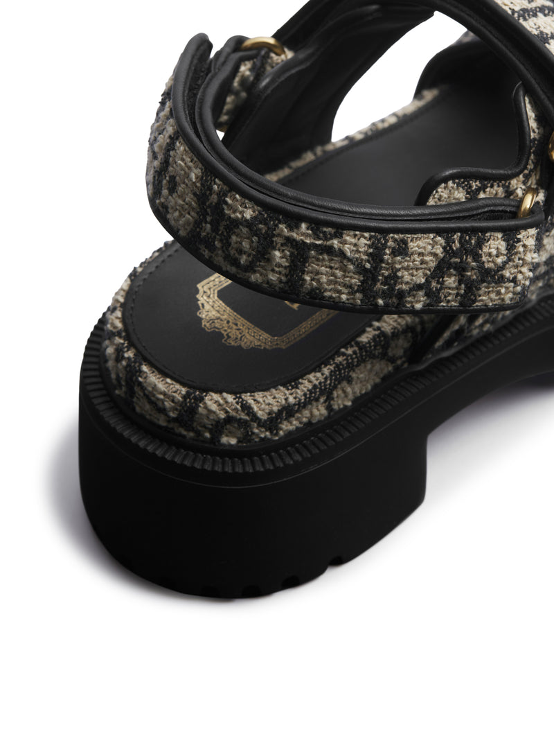 SPONGY DENIM PLATFORM SANDALS