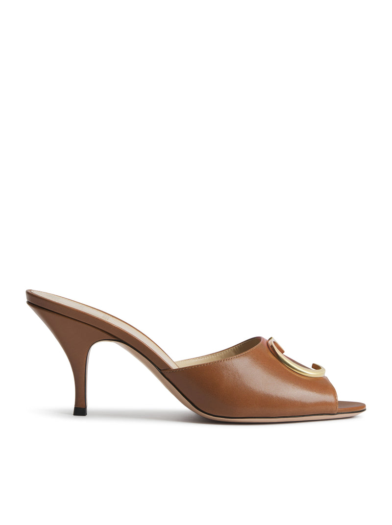 LAMBSKIN INITIALS HEEL SANDAL