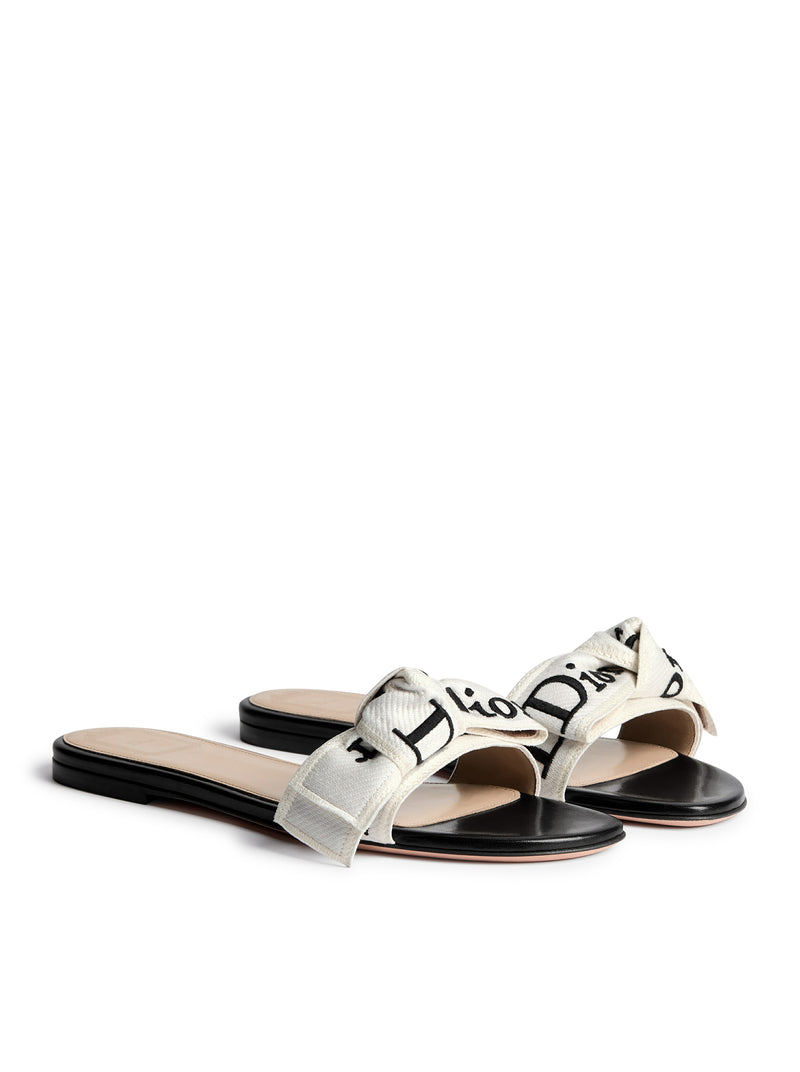 J`ADIOR SANDAL IN BLACK EMBROIDERED COTTON
