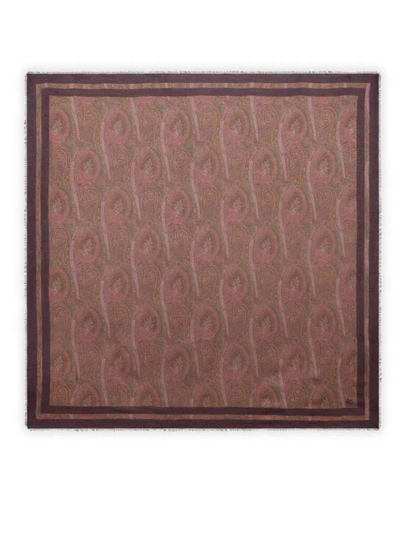CASHMERE SCARF WITH FLORAL PAISLEY PATTERN