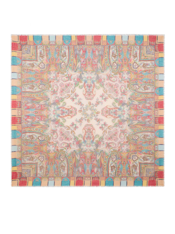 MODAL BLEND SCARF WITH PAISLEY FOLIAGE PATTERN