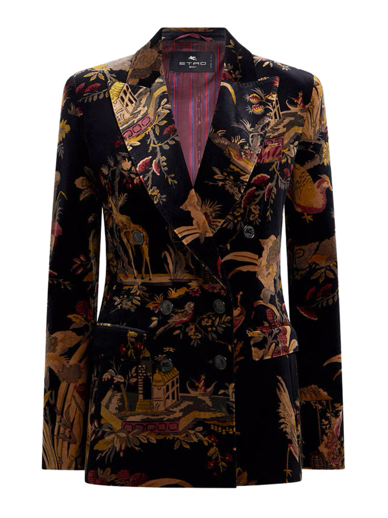 DOUBLE-BREASTED COTTON VELVET JACKET
