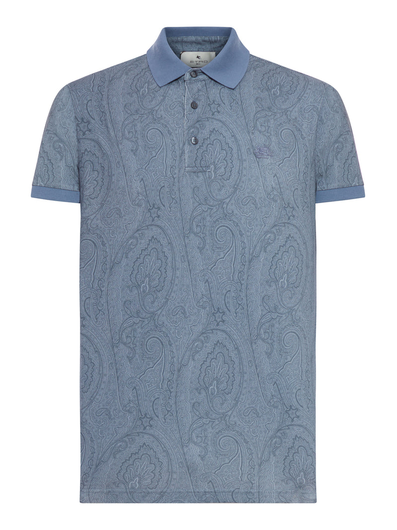 COTTON POLO SHIRT WITH ARNICA PATTERN