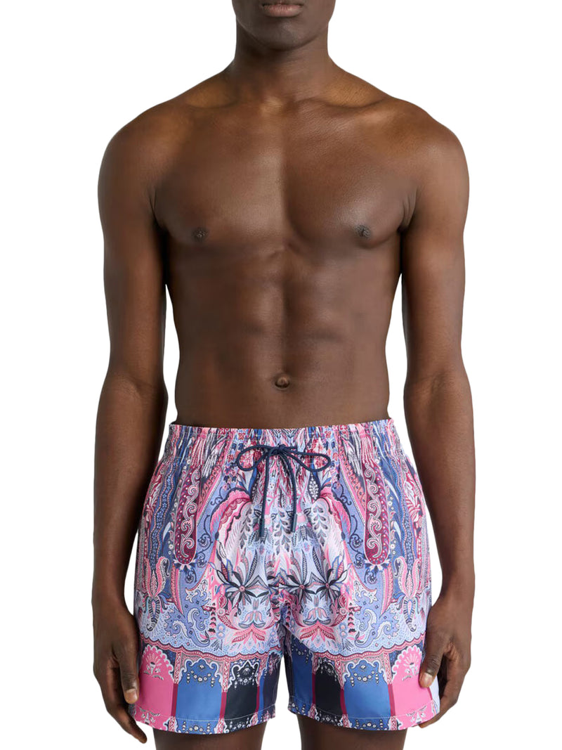 SWIMSUIT WITH PLACED FLORAL PAISLEY PRINT