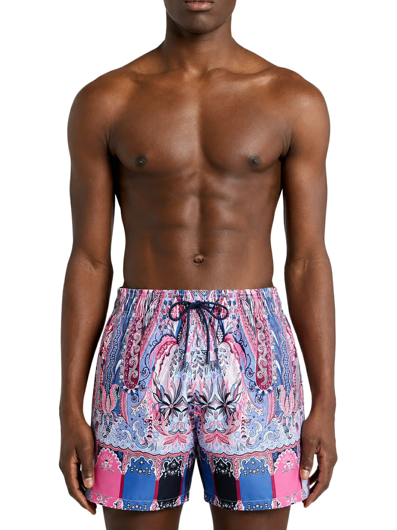 SWIMSUIT WITH PLACED FLORAL PAISLEY PRINT