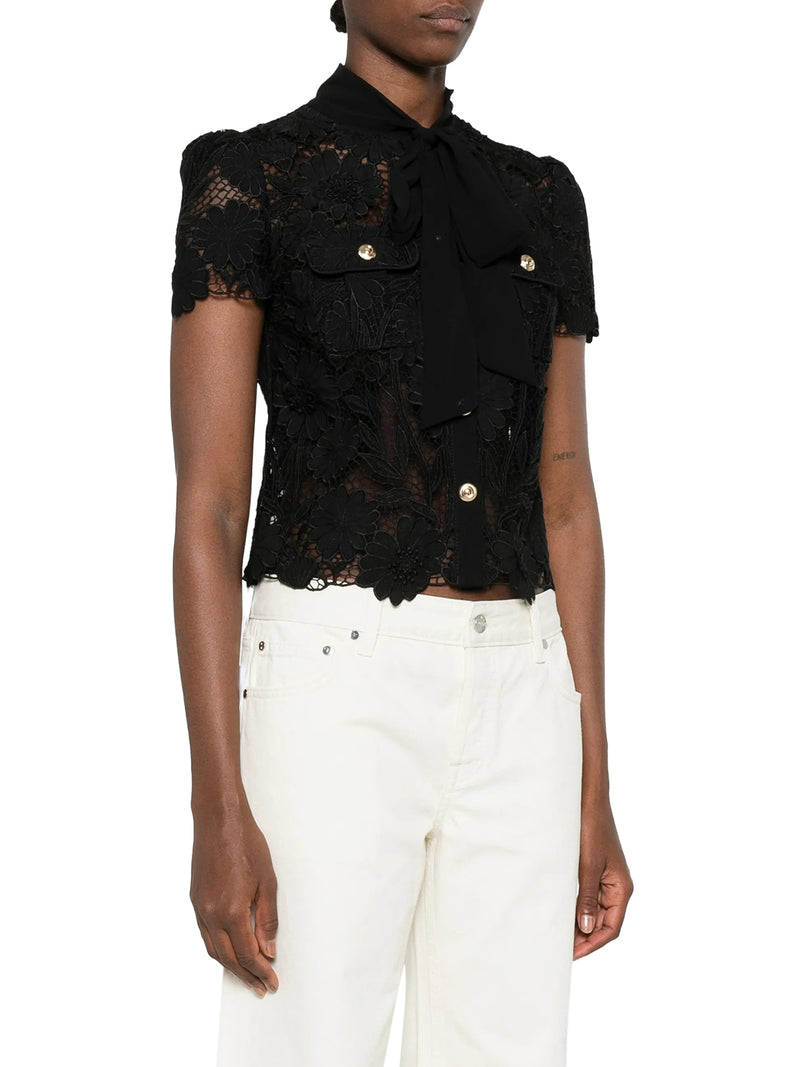 BLACK TOP WITH NECK TIES