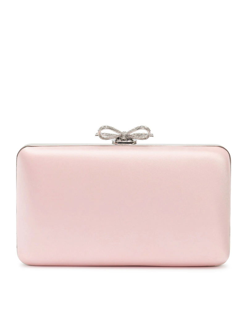 SATIN CLUTCH WITH JEWEL DETAILS