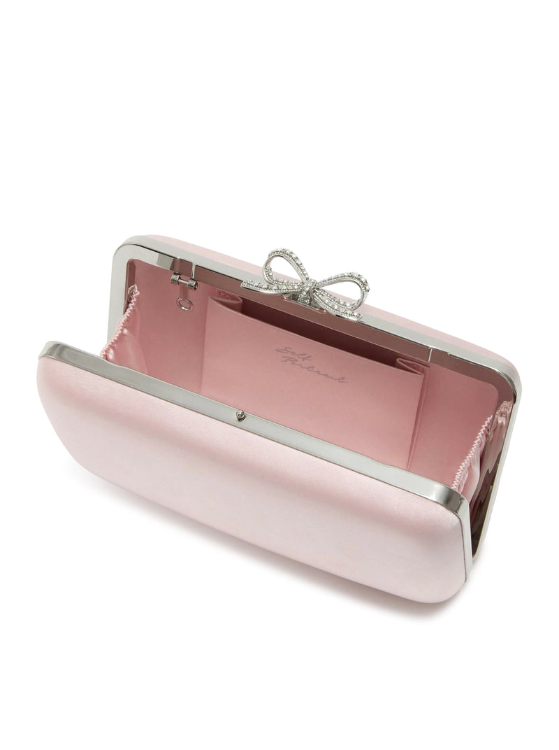 SATIN CLUTCH WITH JEWEL DETAILS