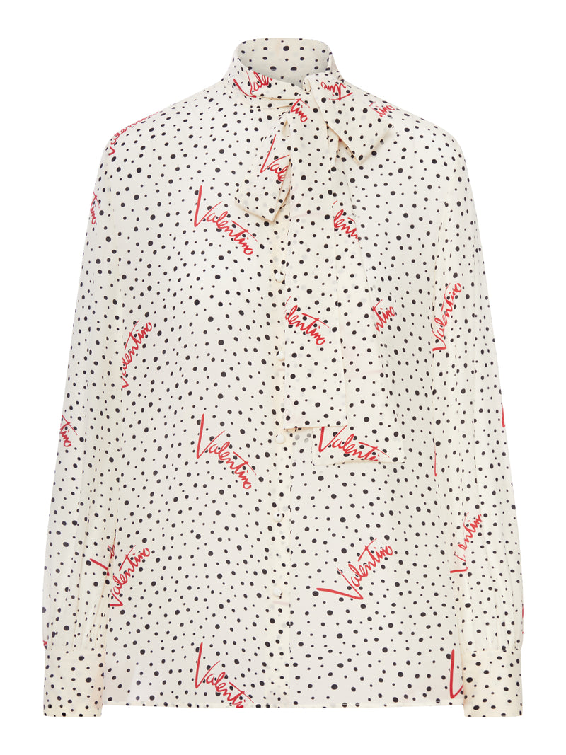 CREPE DE CHINE SHIRT WITH BUBBLES AND POLKA DOT