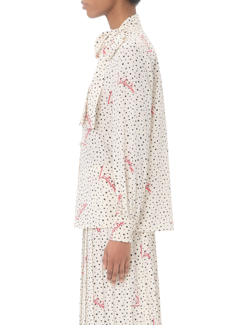 CREPE DE CHINE SHIRT WITH BUBBLES AND POLKA DOT