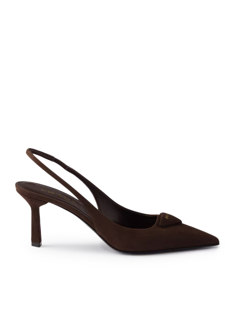 SLINGBACK SUEDE LEATHER PUMPS