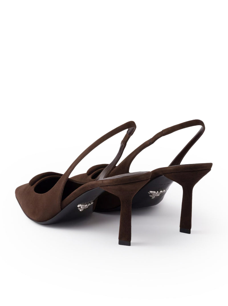 SLINGBACK SUEDE LEATHER PUMPS