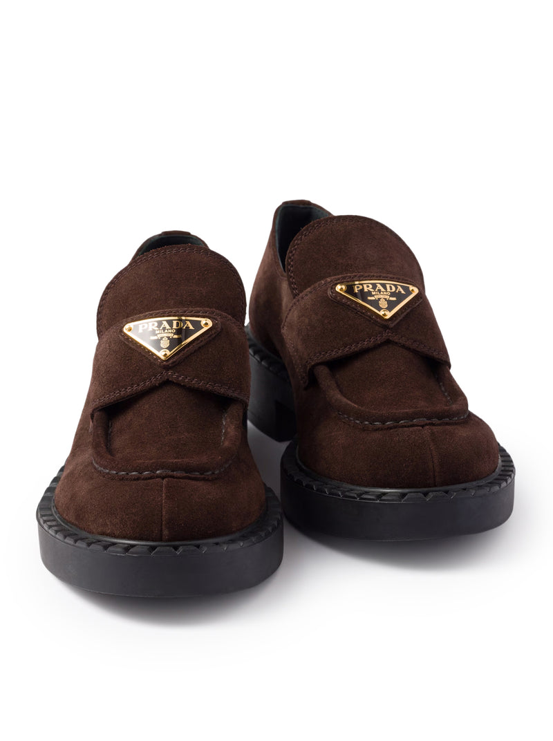 CHOCOLATE SUEDE LOAFERS