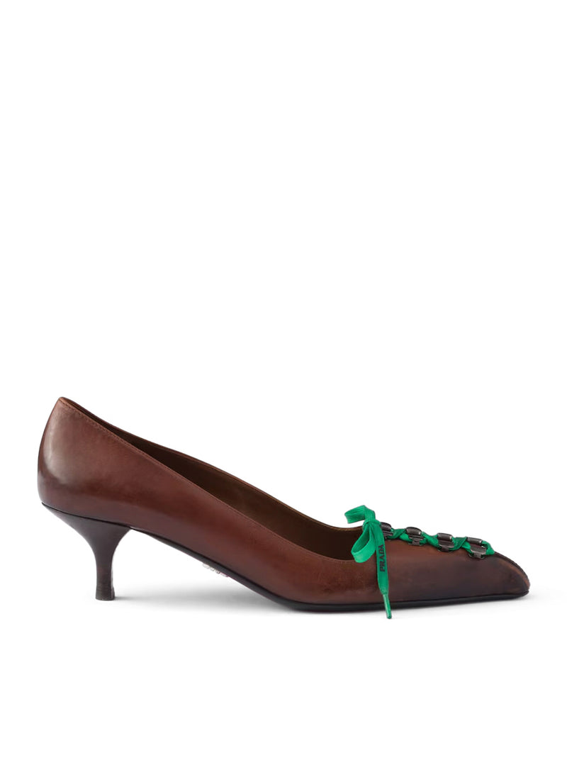 DÉCOLLETÉ IN ANTIQUE EFFECT LEATHER