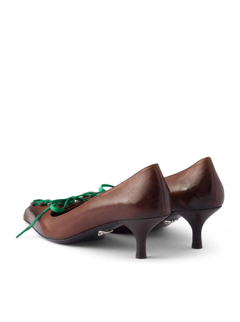 DÉCOLLETÉ IN ANTIQUE EFFECT LEATHER
