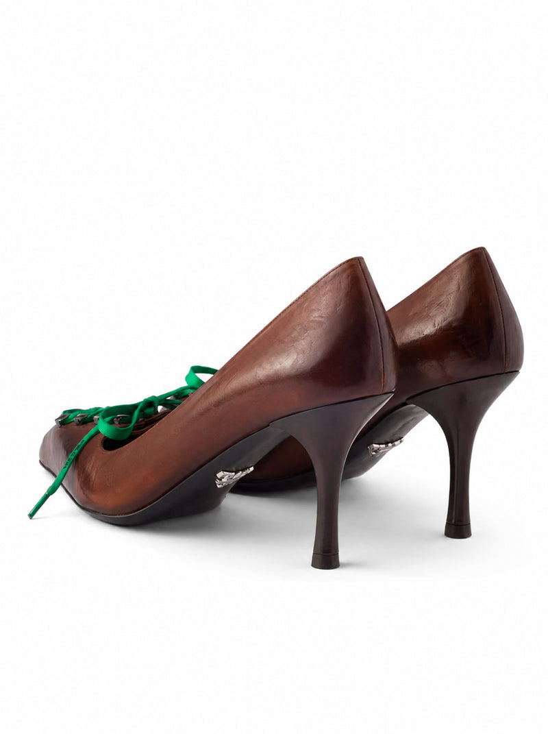 DÉCOLLETÉ IN ANTIQUE EFFECT LEATHER