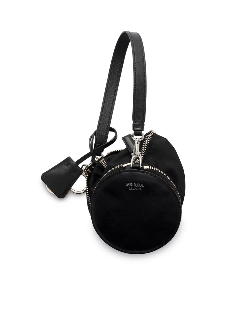 FOLDABLE MINI BAG IN RE-NYLON AND LEATHER