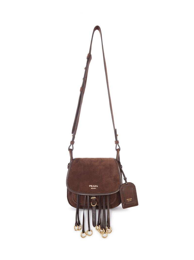 SUEDE CROSSBODY BAG WITH FRINGE
