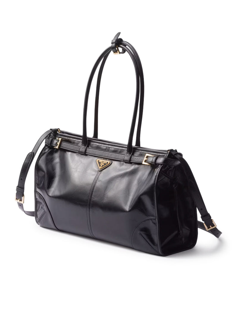 PRADA BONNIE LARGE LEATHER HANDBAG