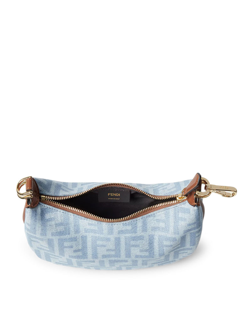 FENDIGRAPHY MINI BAG IN LIGHT BLUE FF DENIM