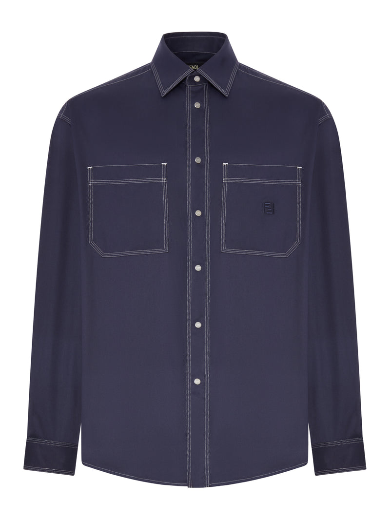 COTTON SHIRT WITH CONTRASTING STITCHING