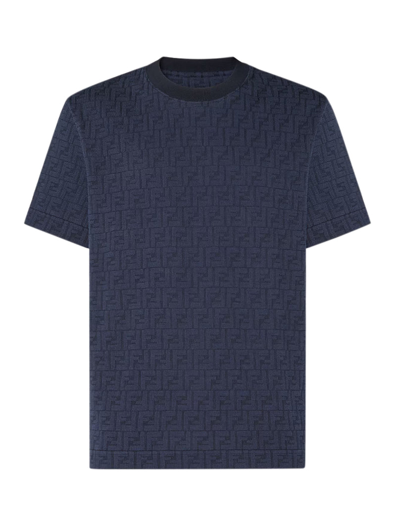DARK BLUE FF COTTON PIQUET T-SHIRT
