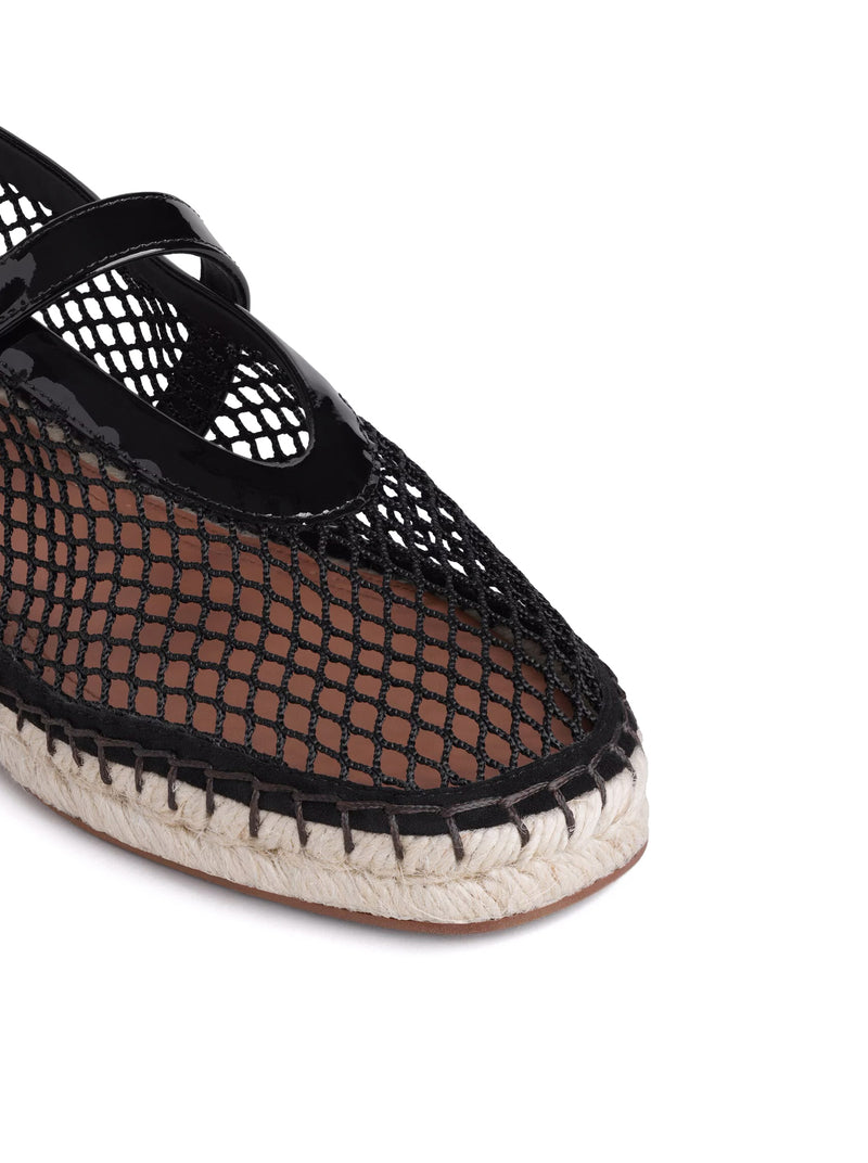 MESH AND PATENT LEATHER ESPADRILLES