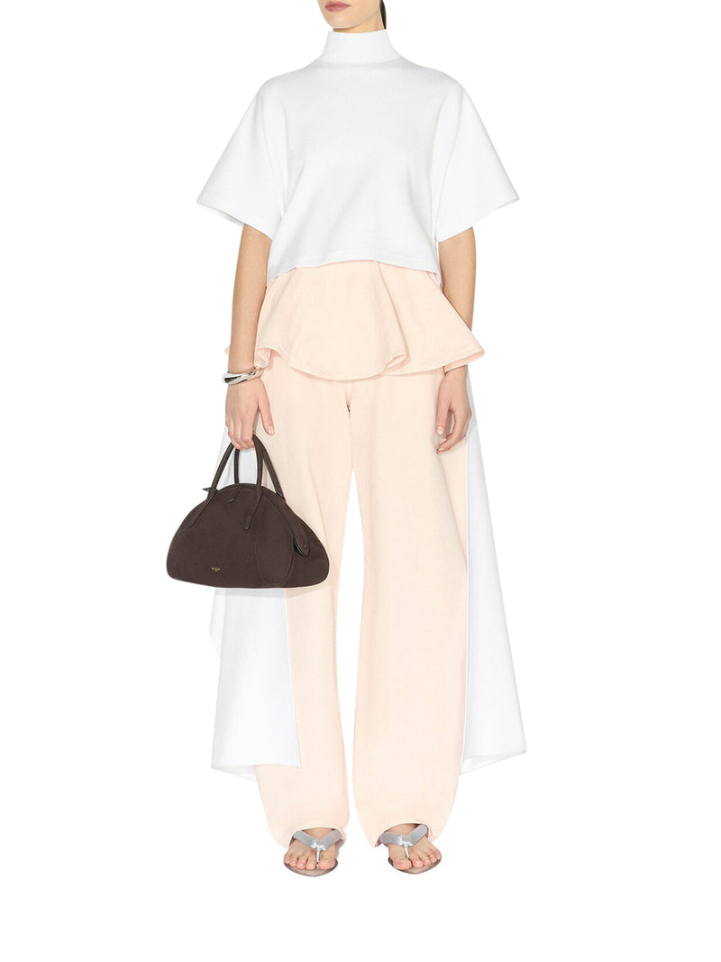 ROUND COTTON DENIM TROUSERS