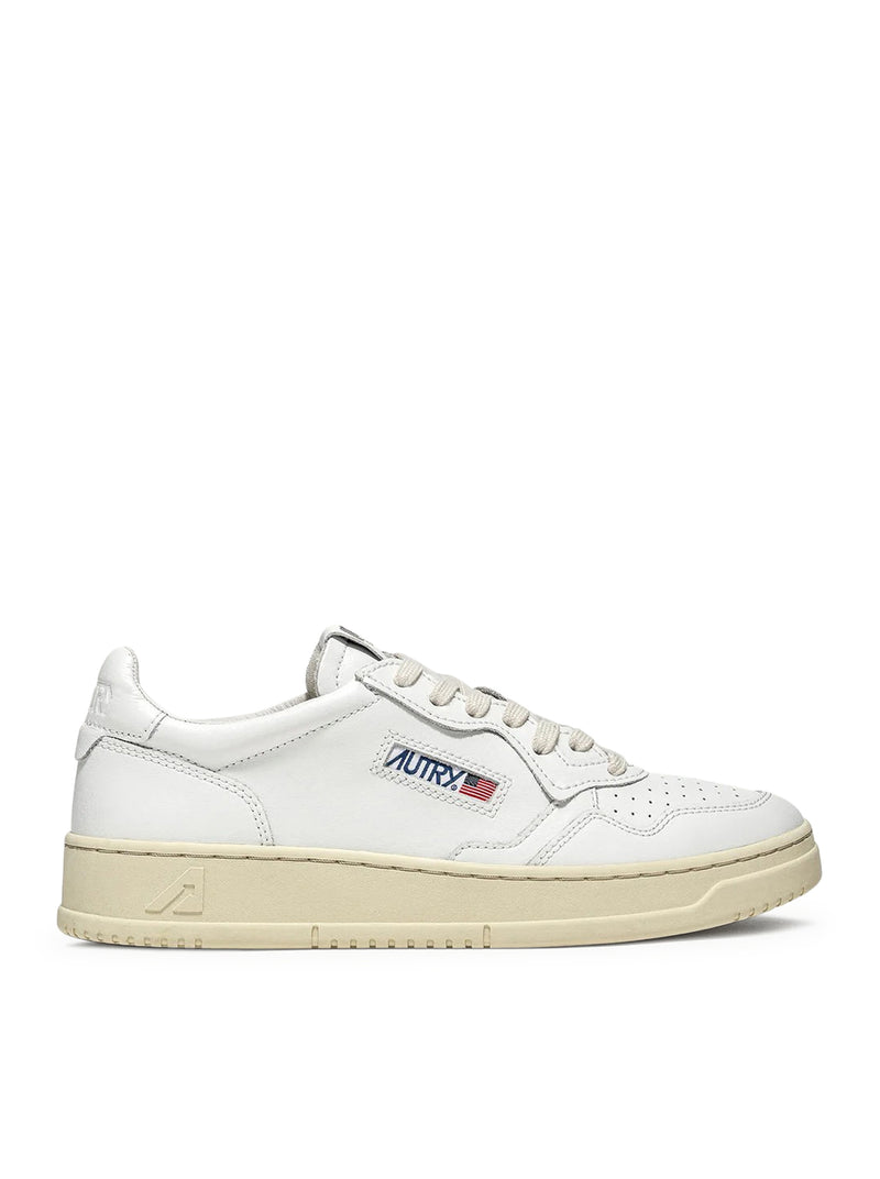 AUTRY MEDIALIST 01 IN WHITE LEATHER