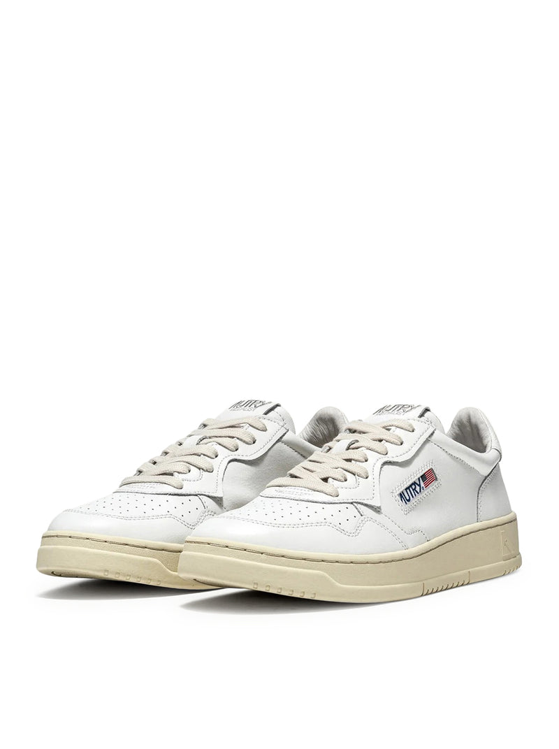 AUTRY MEDIALIST 01 IN WHITE LEATHER